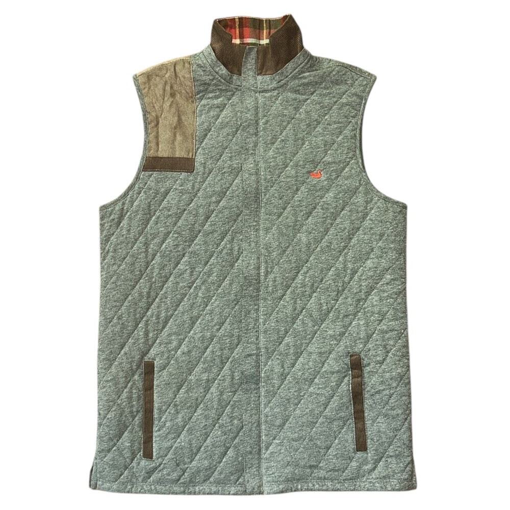 Southern Marsh Carlyle Gray & Brown Quilted Sporting Vest Men's Medium